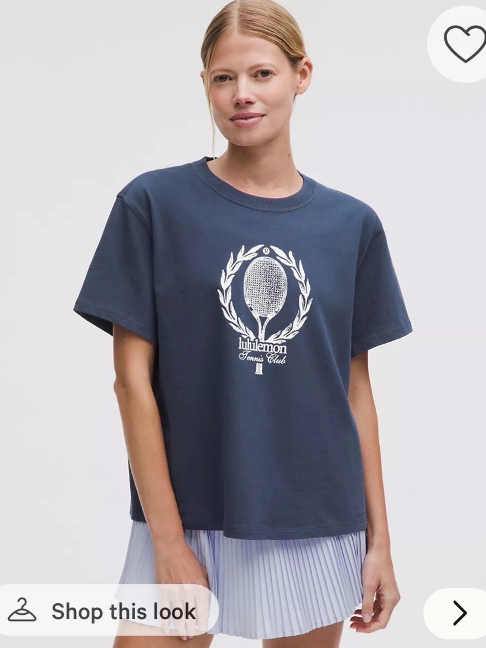 Lululemon Relaxed-Fit Cotton T-Shirt Tennis Club in Club Blue Size 14